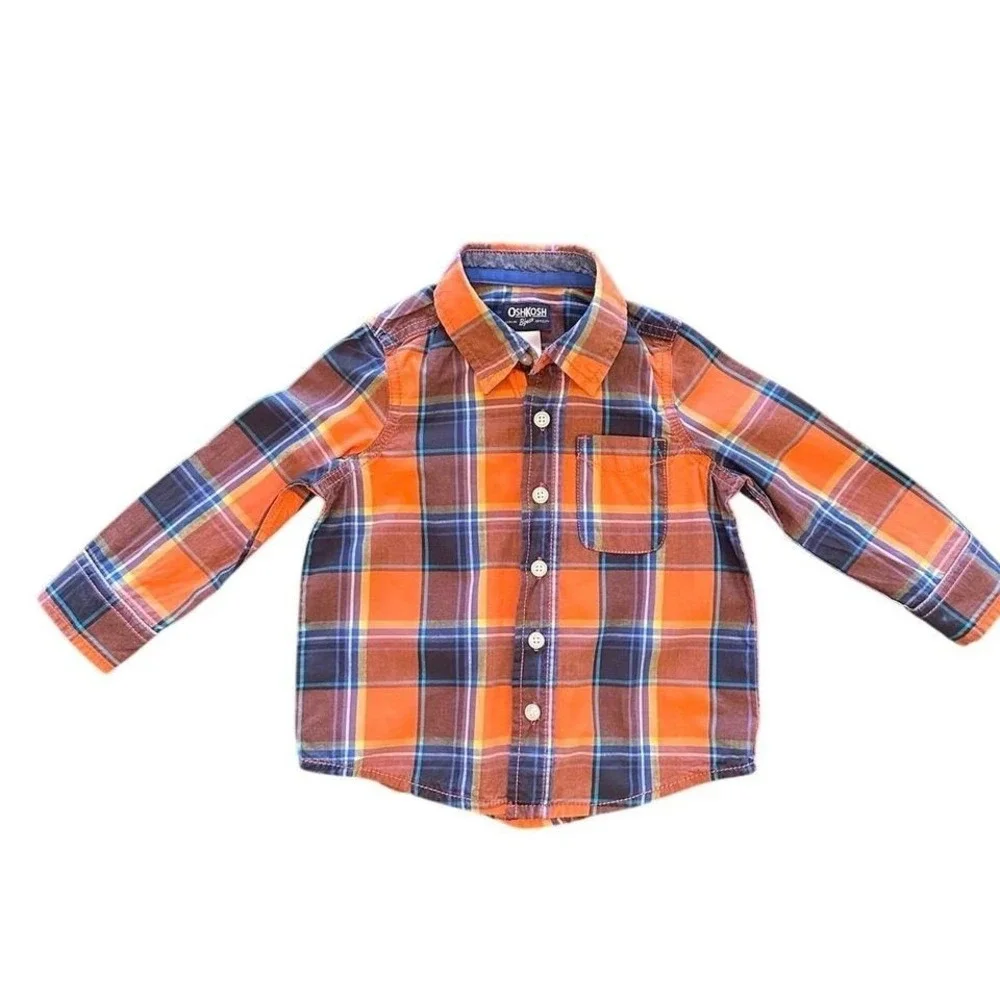 Oshkosh B'gosh boys 2T button long sleeve button‎ up plaid shirt